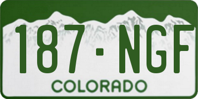 CO license plate 187NGF