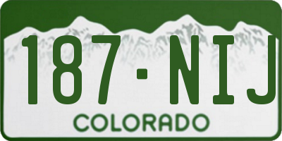 CO license plate 187NIJ