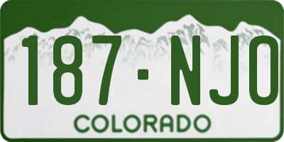 CO license plate 187NJO