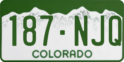 CO license plate 187NJQ
