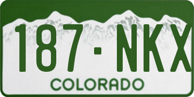CO license plate 187NKX