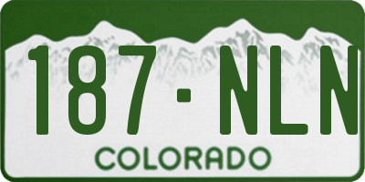 CO license plate 187NLN