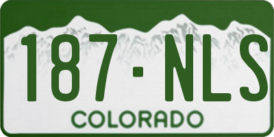 CO license plate 187NLS