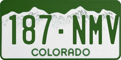 CO license plate 187NMV