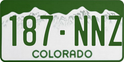 CO license plate 187NNZ