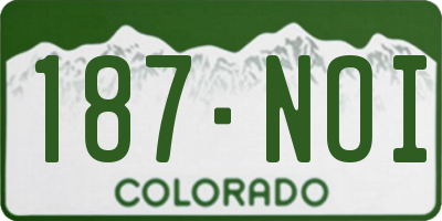 CO license plate 187NOI
