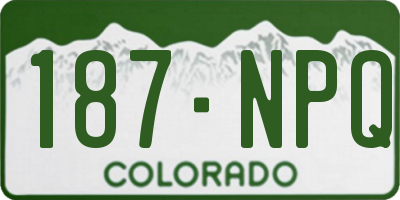 CO license plate 187NPQ