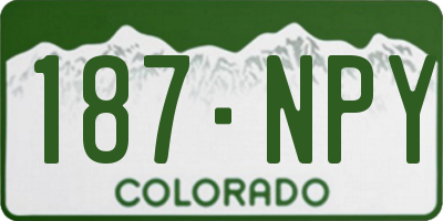 CO license plate 187NPY