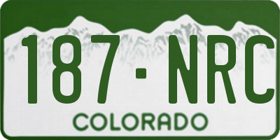 CO license plate 187NRC