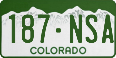 CO license plate 187NSA