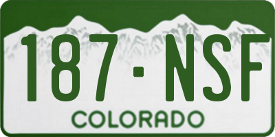 CO license plate 187NSF