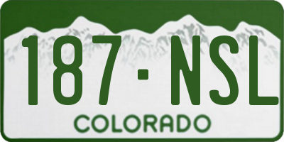CO license plate 187NSL
