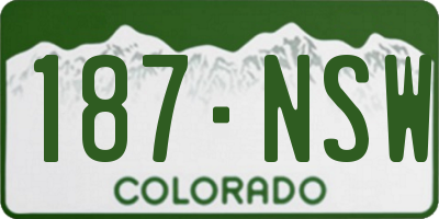 CO license plate 187NSW