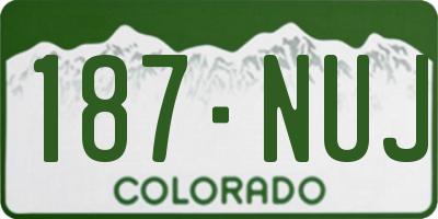 CO license plate 187NUJ