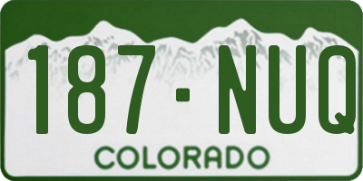 CO license plate 187NUQ