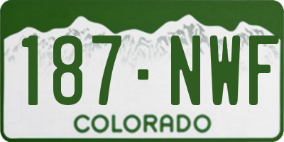 CO license plate 187NWF