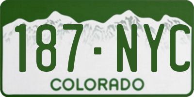 CO license plate 187NYC
