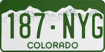 CO license plate 187NYG