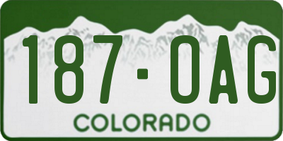 CO license plate 187OAG