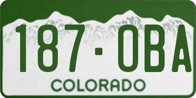 CO license plate 187OBA