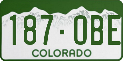 CO license plate 187OBE