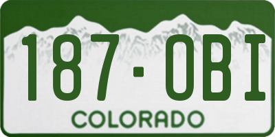 CO license plate 187OBI