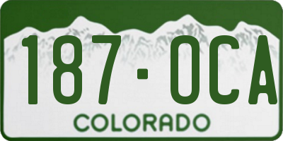 CO license plate 187OCA