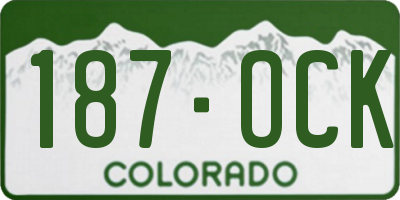 CO license plate 187OCK