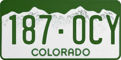 CO license plate 187OCY