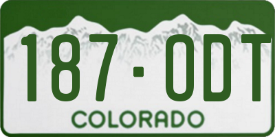 CO license plate 187ODT