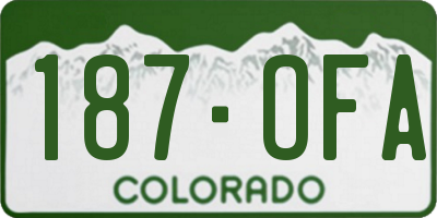 CO license plate 187OFA