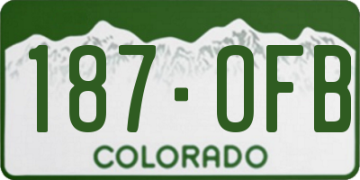 CO license plate 187OFB