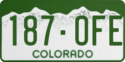 CO license plate 187OFE