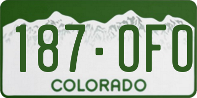 CO license plate 187OFO