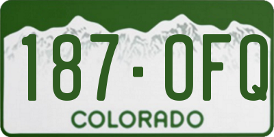 CO license plate 187OFQ