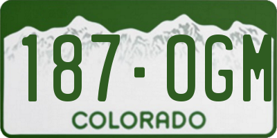 CO license plate 187OGM