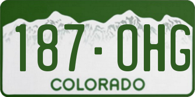 CO license plate 187OHG