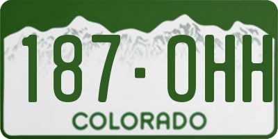 CO license plate 187OHH