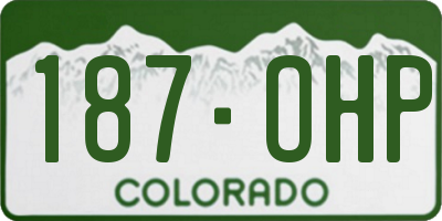 CO license plate 187OHP