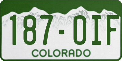 CO license plate 187OIF