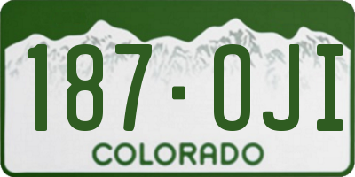 CO license plate 187OJI