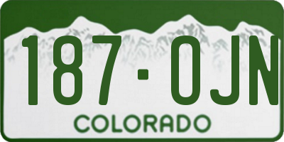 CO license plate 187OJN