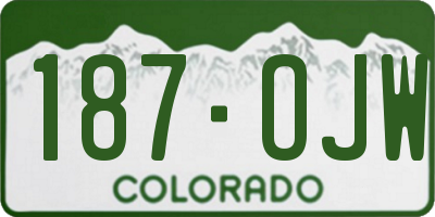 CO license plate 187OJW