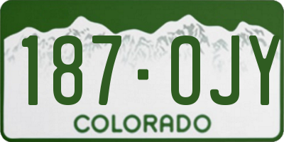 CO license plate 187OJY