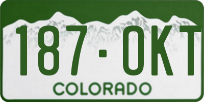 CO license plate 187OKT