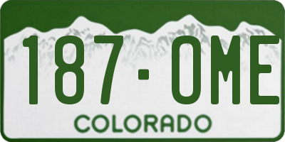 CO license plate 187OME