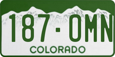 CO license plate 187OMN