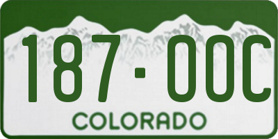 CO license plate 187OOC
