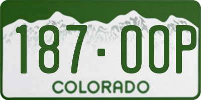 CO license plate 187OOP