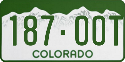 CO license plate 187OOT